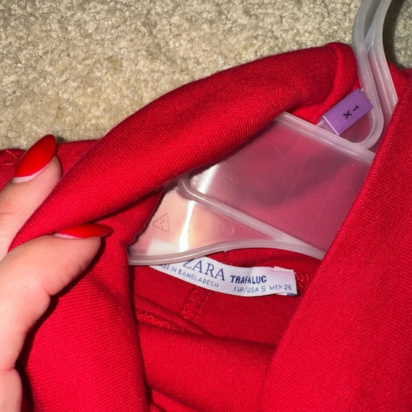 Zara Bold Red Cowl Neck Sweater Dress - Picture 4 of 5